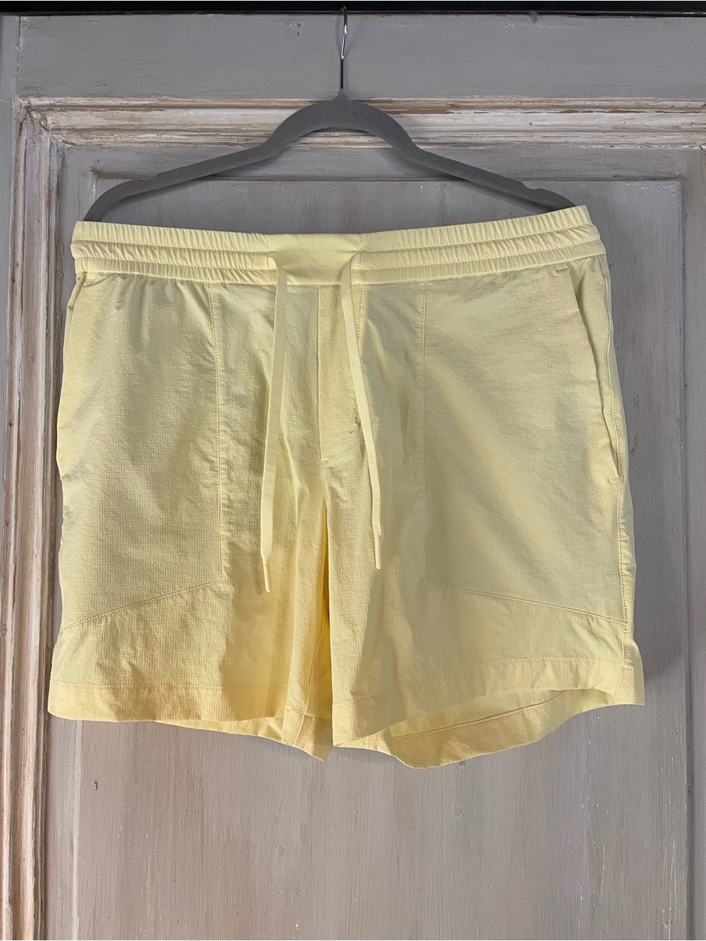 lululemon athletica Light Yellow Drawstring Athletic Shorts